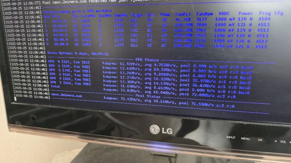 Майнинг ферма в сборе 6 карт RX470 4gb