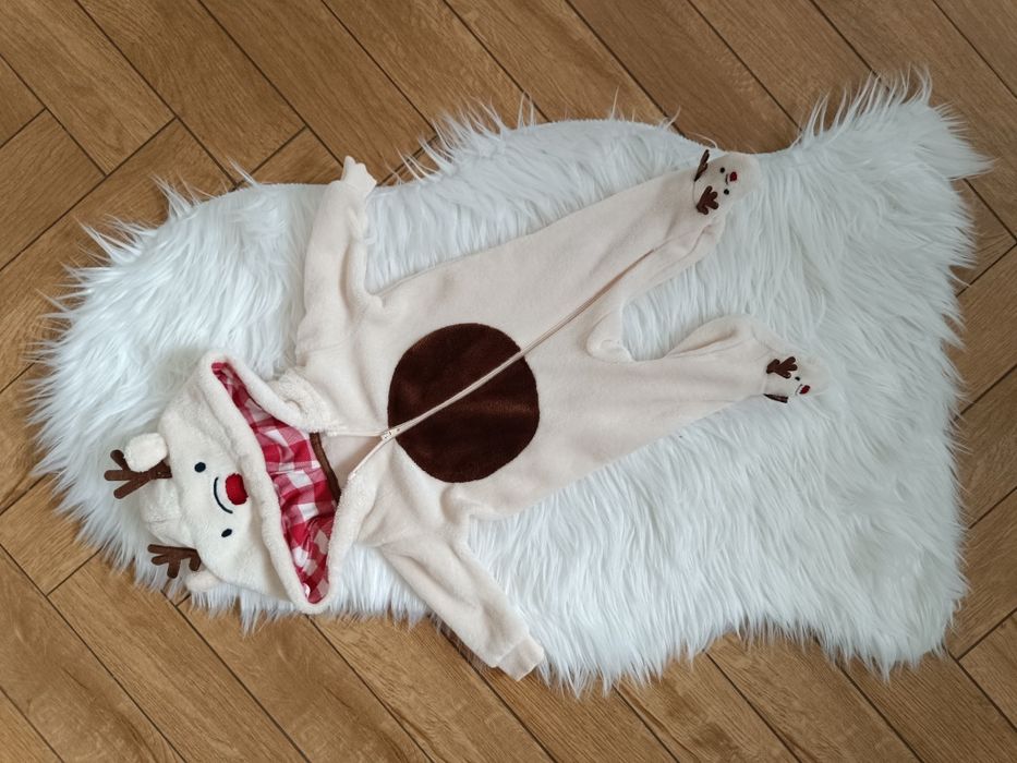 Pluszowy kombinezon świąteczny renifer 62