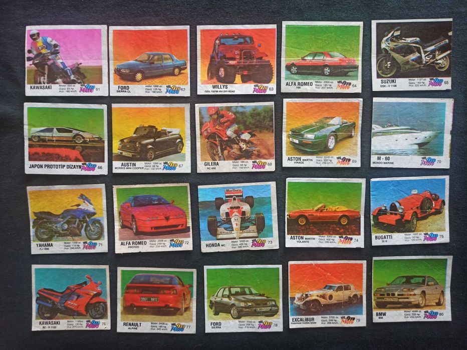 Вкладиші " Oto Moto " Повна колекція 100\100.