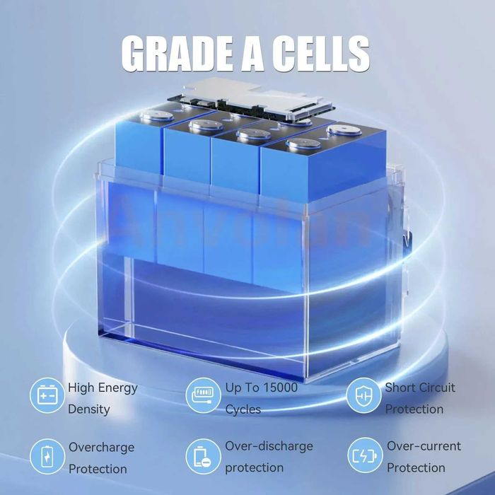 НАЯВНІСТЬ! Акумулятор для ДБЖ Anvolan LiFePO4 12,8V 100Ah (+ Гарантія)