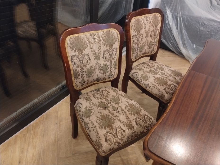 Stół krzesła Ludwik barokowe koplet salon lite.drewno