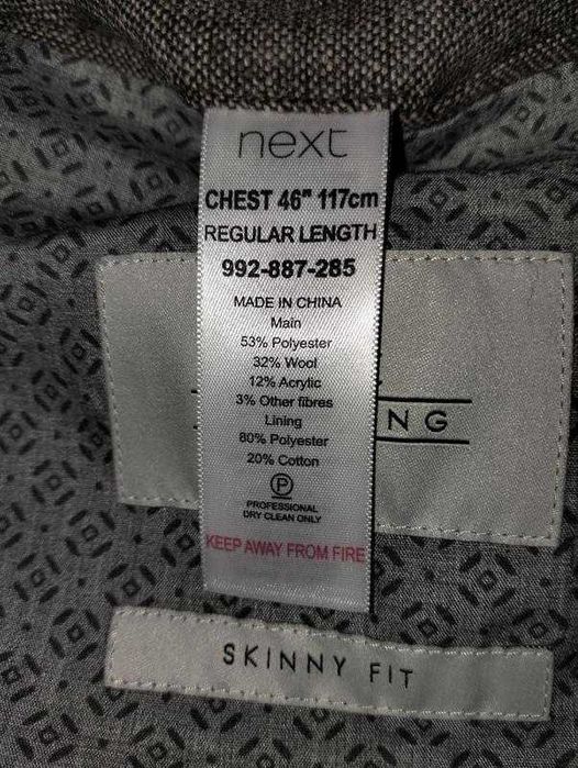 Новий чоловічий піджак класичний next сірий мужской