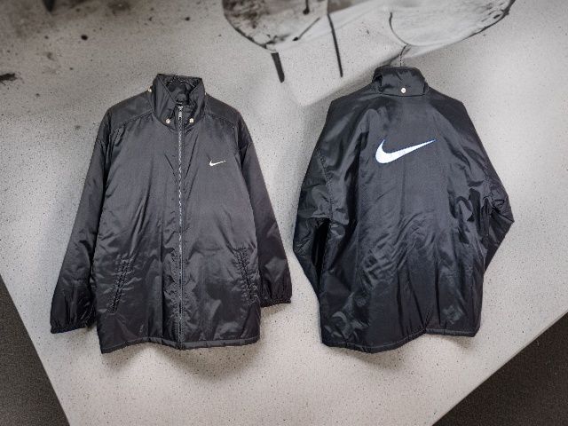 Чоловіча куртка парка пуховик nike vintage big logo swoosh нейлонова