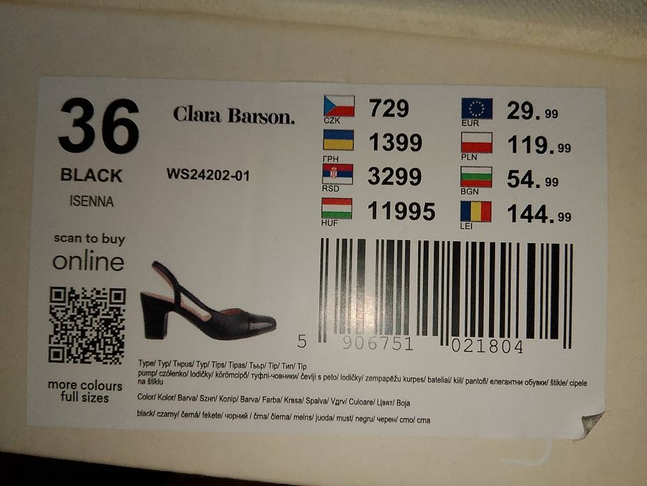 Buty czółenka na obcasie