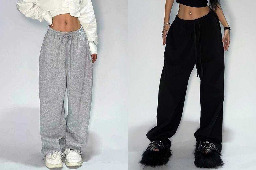 Жіночі широкі штани карго з затяжками знизу двунитка широкие штаны