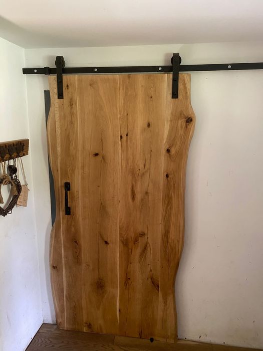 Drzwi przesuwne z litego drewna dębowe jesionowe blat drzwi drewniane
