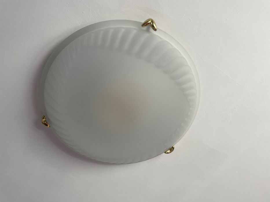Candeeiro de teto redondo em vidro fosco (56cm)