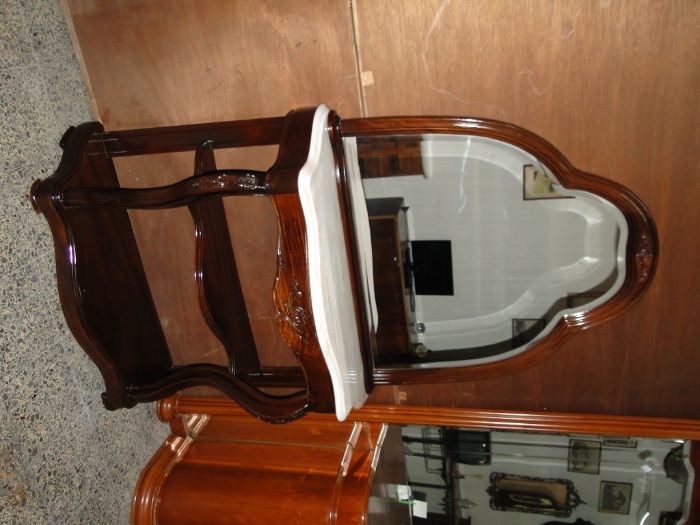 Consola antiga com espelho e tampo em pedra - óptimo estado