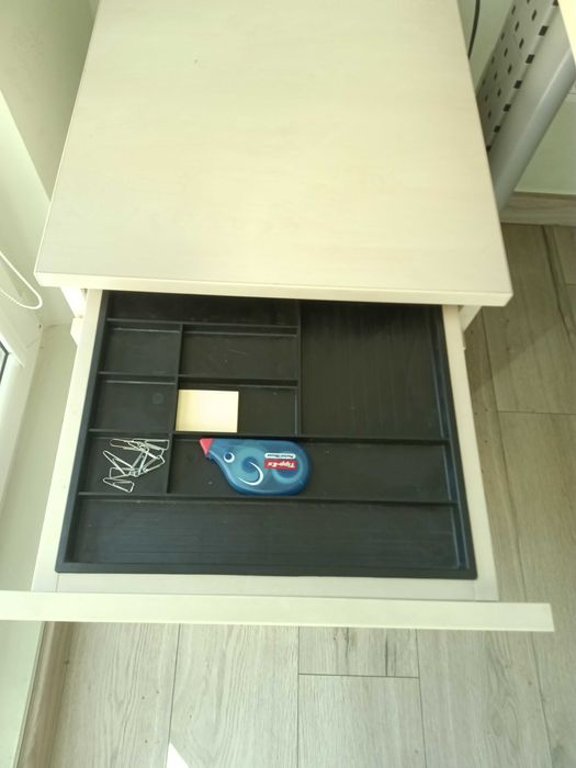 KOMPLET Solidne Biurko Ergonomiczne 140 cm + Kontenerek 4 szuflady