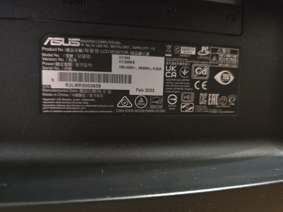 Monitor Asus VY 249H E 24cale 1920x1080