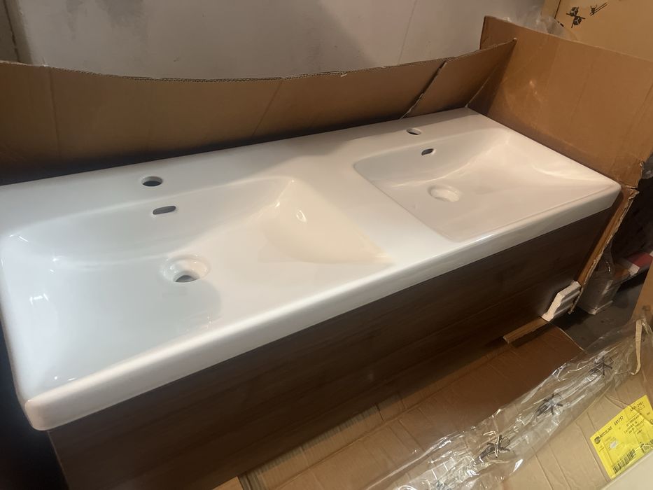 Movel casa banho Novo 120cm C/ Lavatorio duas Cubas