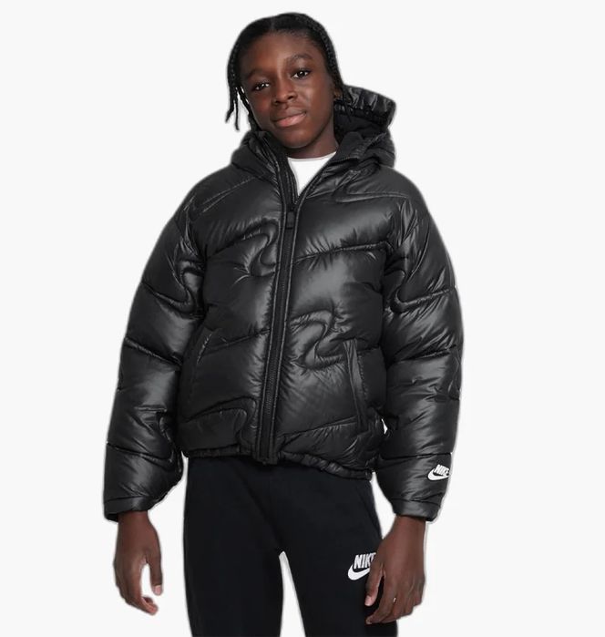 Пуховик дитячий Nike K Nsw Tf Rpl Hgh Snfl Jkt Aoq Black оригінал
