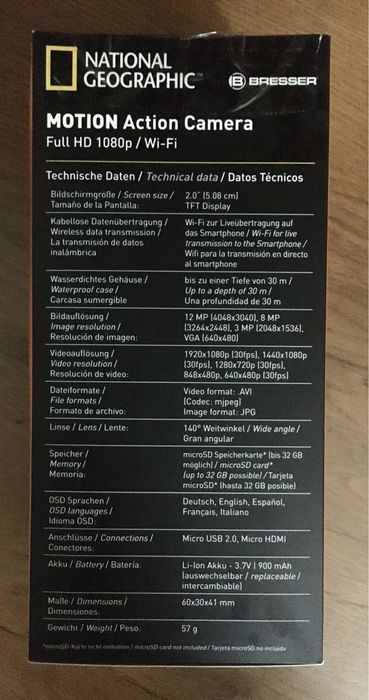 Câmara de ação Action camara Waterproof Full HD Wifi arnês acessórios