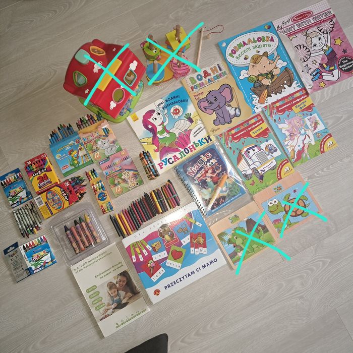 Розвиваючі пазли сортер дерев'яні планшет малювання олівці розмальовки