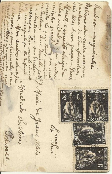 POSTAL ILUSTRADO antigo - selos ceres