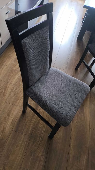 Stół z krzesłami, zestaw stół + 4 krzesła, kolor wenge, fornir, drzewo