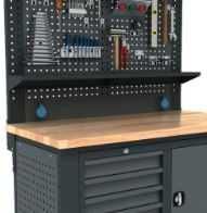 Bancada Industrial trabalho c/ Painel e iluminação LED Comp. 1400mm