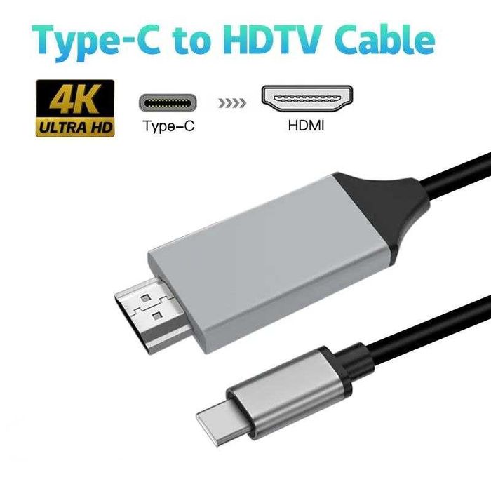 Кабель Type-c HDMI Typec 4K 30Hz 60Hz -  FULLHD 144 Hz 165Hz 180Hz