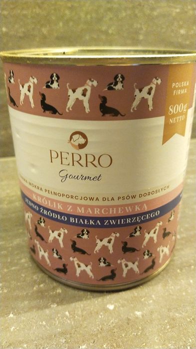 Perro królik z marchewką 4x800g + smaki trzypsy gratis