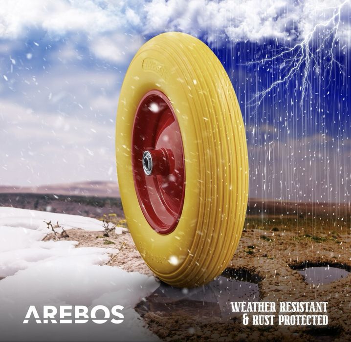 Koło do taczki z litej gumy PU / fi 390mm