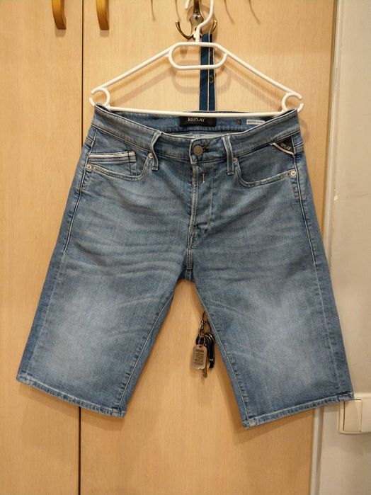 spodenki jeansowe Replay waitom shorts blue