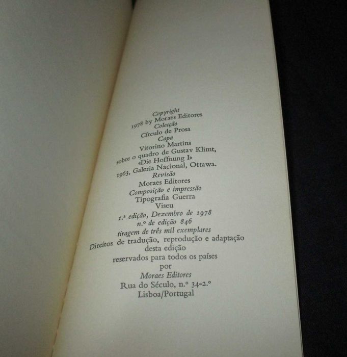 Livro Da Rosa Fixa Maria Velho da Costa 1ª edição Moraes