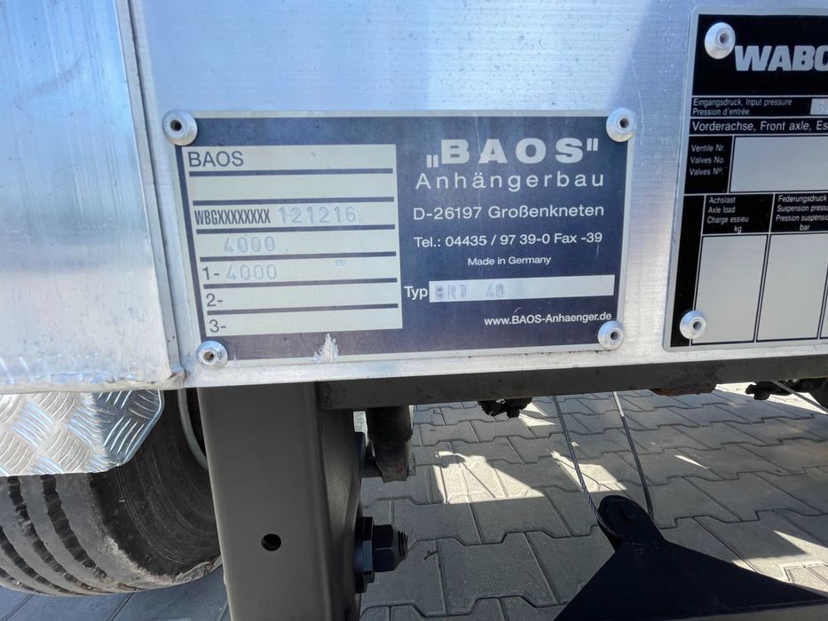 Przyczepa Dłużycowa dłużyca BAOS BRT 4T Niemiecka wysoka Lekka Aluminiowa do słupów stali drewna wiazarów Poduszki M/3