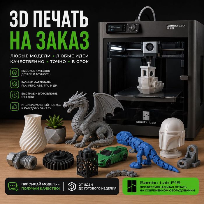 3D-печать на заказ | Bambu Lab P1S | Быстро и качественно