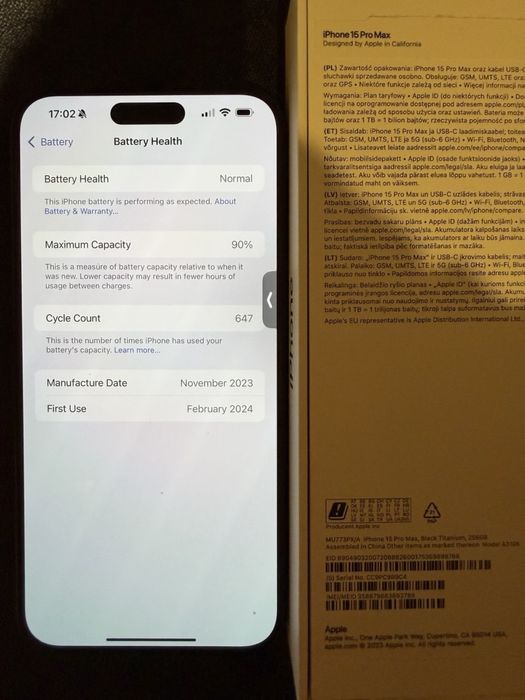 Iphone 15 pro max 256 gb