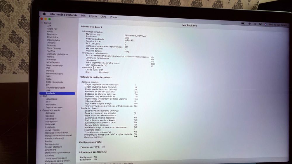MacBook Pro 2018, 8GB RAM, 512GB SSD, Intel Core i5 Rezerwacji  do 04.05