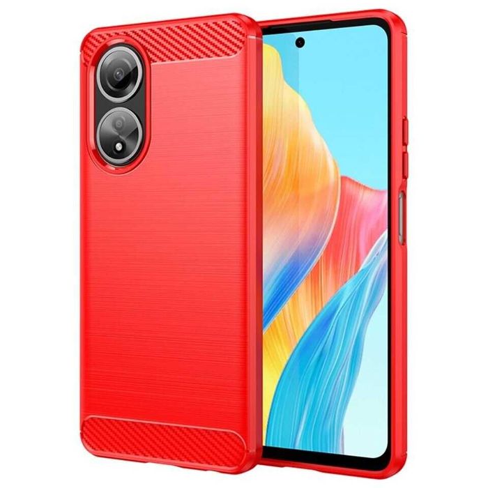 Противоударный чехол накладка для Oppo A58 карбон Оппо А58