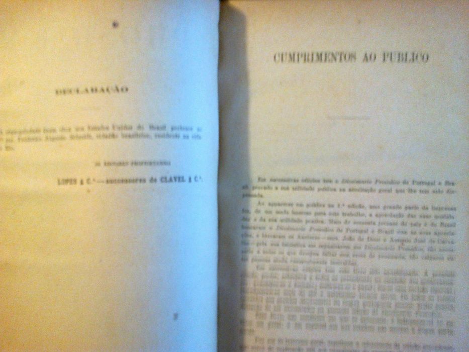 Diccionario Prosodico de Portugal e Brasil Deus, João de Carvalho, Ant