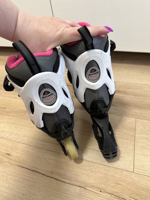 Б/У Дитячі ролики Rollerblade Spitfire для дівчинки чорно-рожевий 28-32
