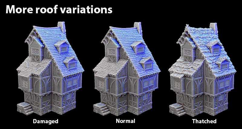 Medieval Home - tereny, domki do gier bitewnych druk 3D FDM