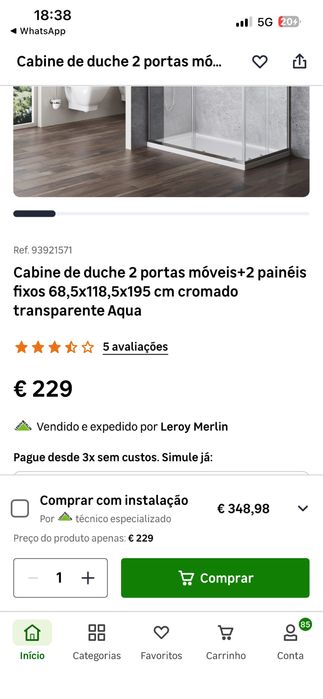 Cabine Duche  Nova 120x70