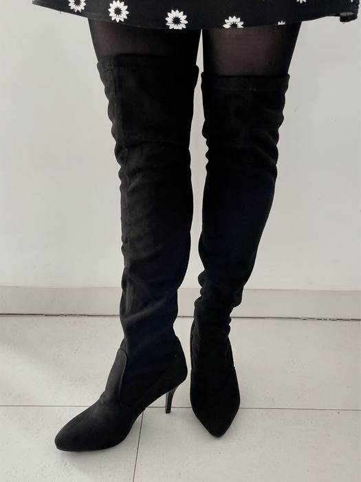 Kozaki za kolano na obcasie nowe