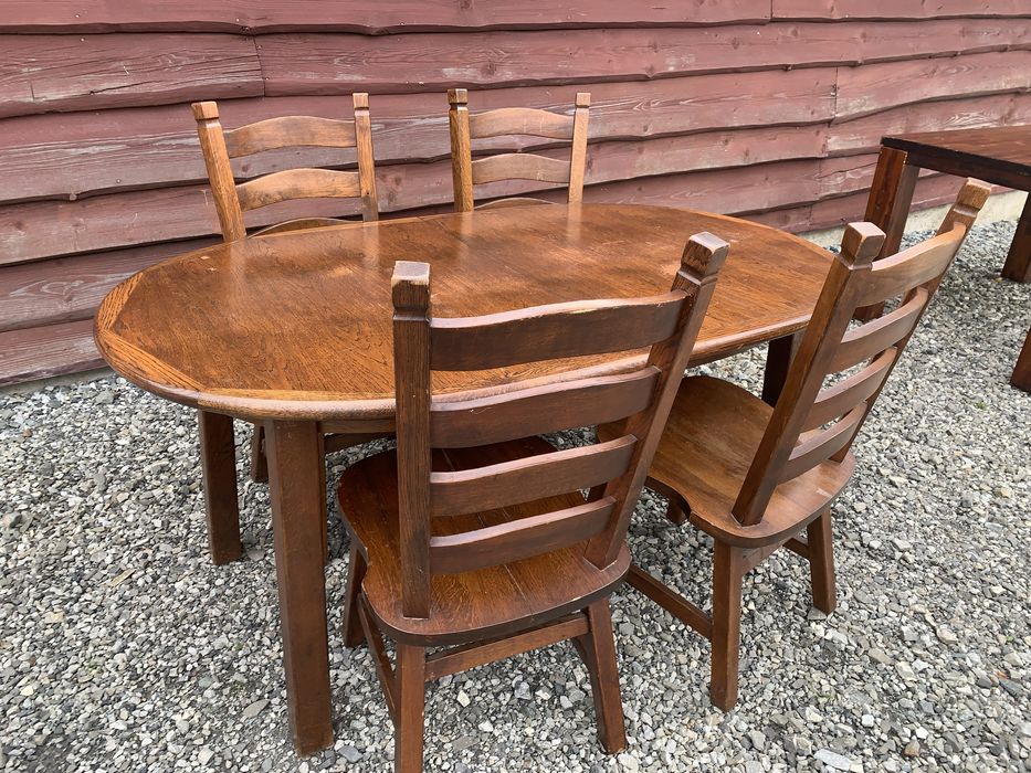 Stół dębowy rozkładany prosty