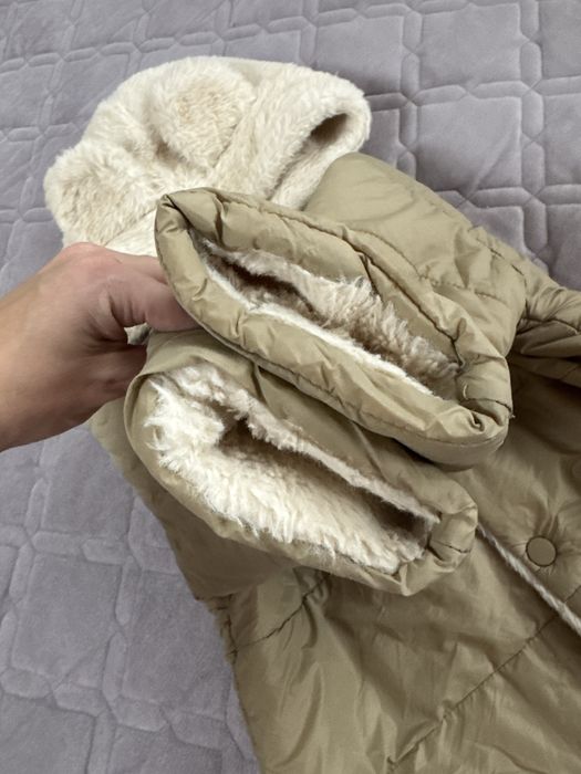 Зимова куртка 92р для дівчинки хлопчика бежева 18-24 міс