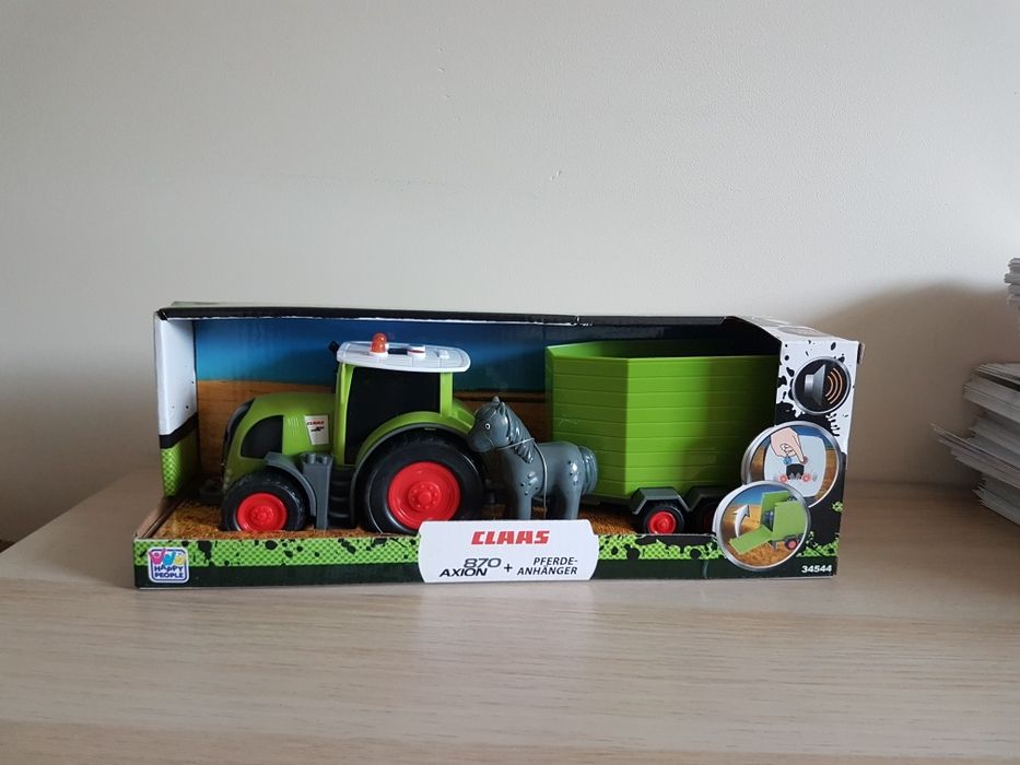 Traktor claas mini z przyczepą i koniem 34544