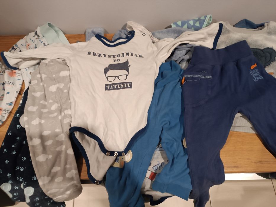 Paka ubrań 86 chlopiec body dres zima