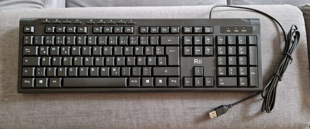 Rii RK907 klawiatura USB, przewodowa klawiatura PC, biznesowa Slim