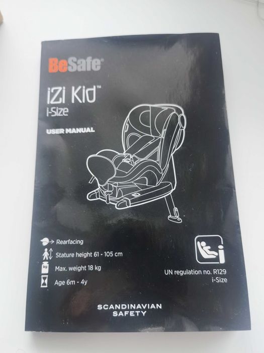 Fotelik BeSafe IZI KID X2 I-SIZE 0-18 KG Czarny