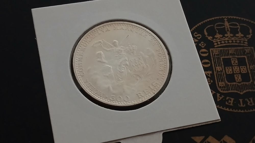 Moeda de prata 500 Reis 1910 (M. Pombal)