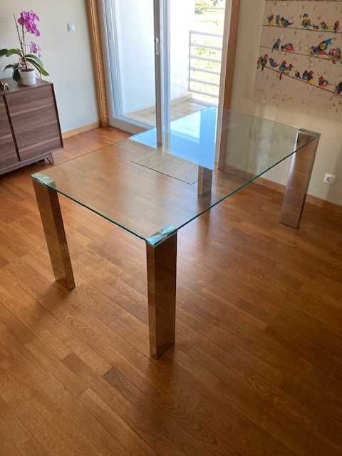 Mesa de Jantar MALIBU Aço e Vidro temperado 160x90