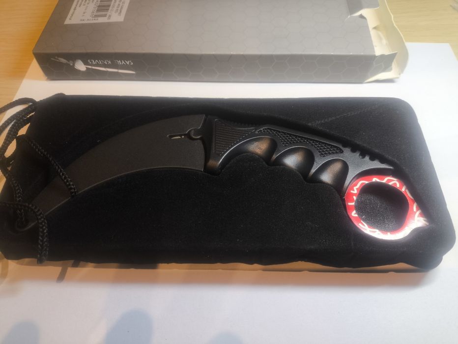 Nóż karambit spider web red
