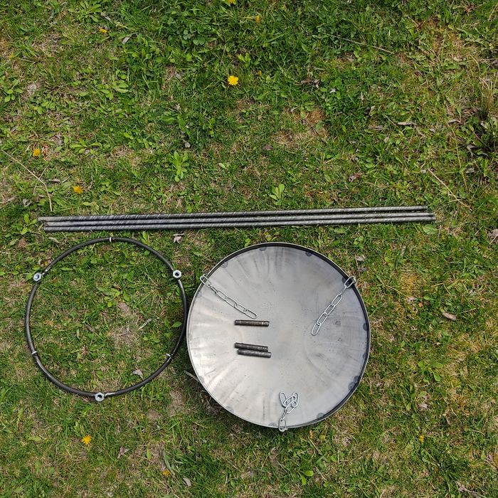 Сковорода із диска 50 см з кришкою, ручки, ніжки, Садж на вогонь