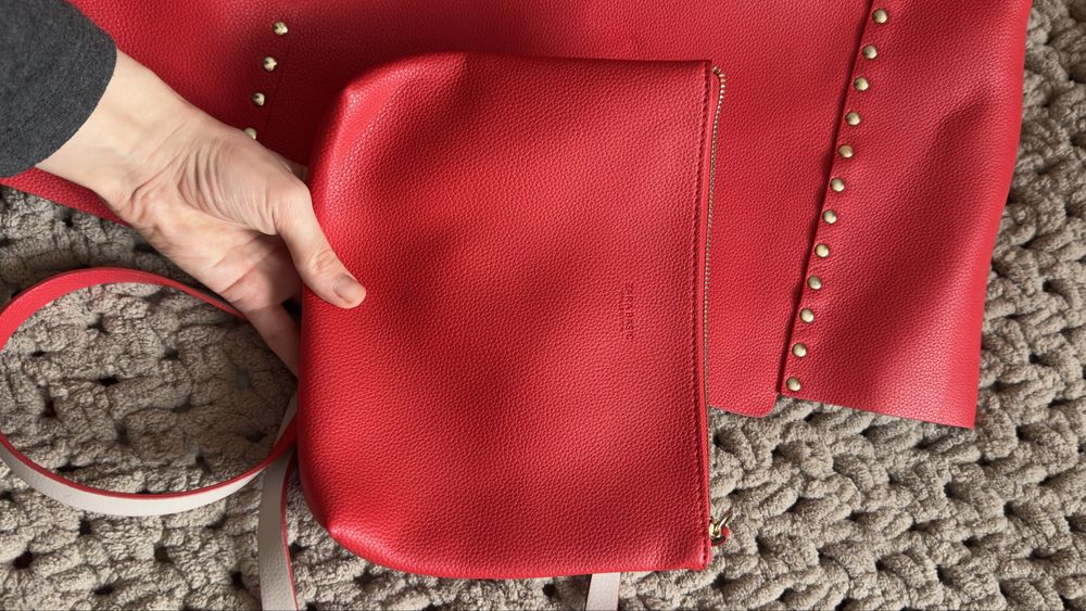 Червона сумка zara basic collection