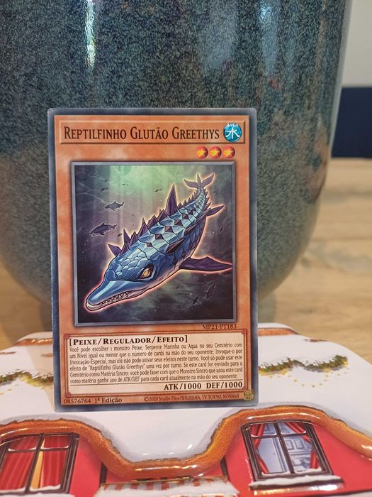 Carta Yu-Gi-Oh! - Reptilfinho Glutão Greethys - 1ª Edição