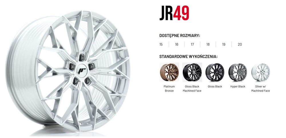 Felgi aluminiowe 19x8.5 5x112 ET30 ET45 Japan Racing JR49 Nowość