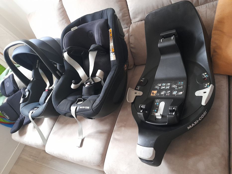 Ovo maxi cosi peblle 360° + cadeira pearl 360° + base isofix